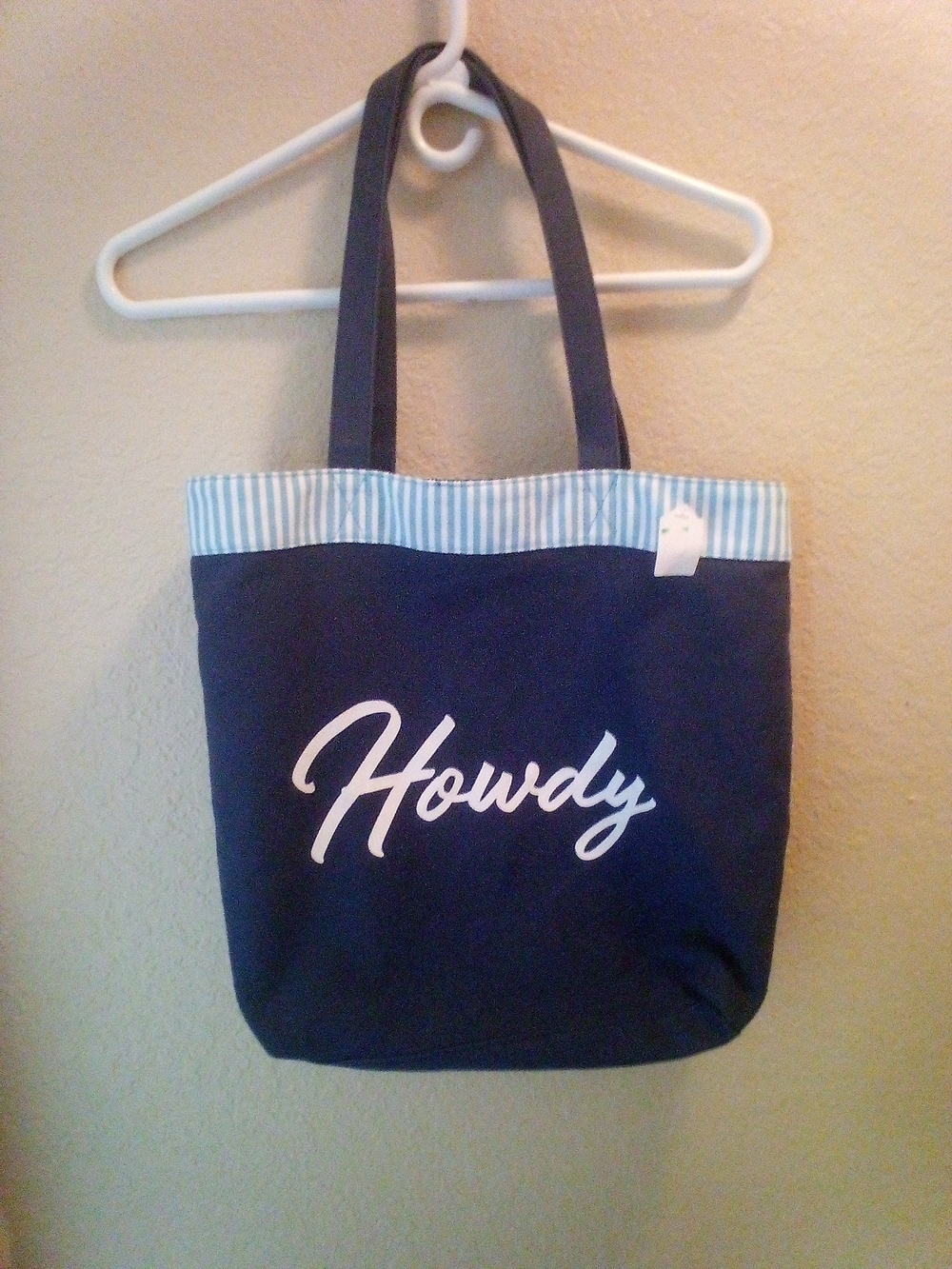Navy "Howdy" Canvas Tote Bag
